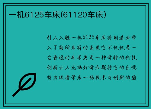 一机6125车床(61120车床)